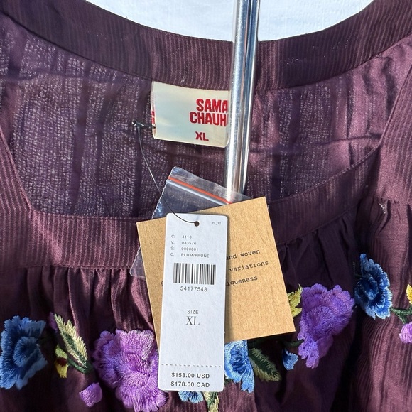 Embroidered Purple Women's Top - Picture 2 of 5